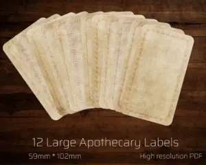 12 Blank Rectangle Sticker Labels. Vintage background