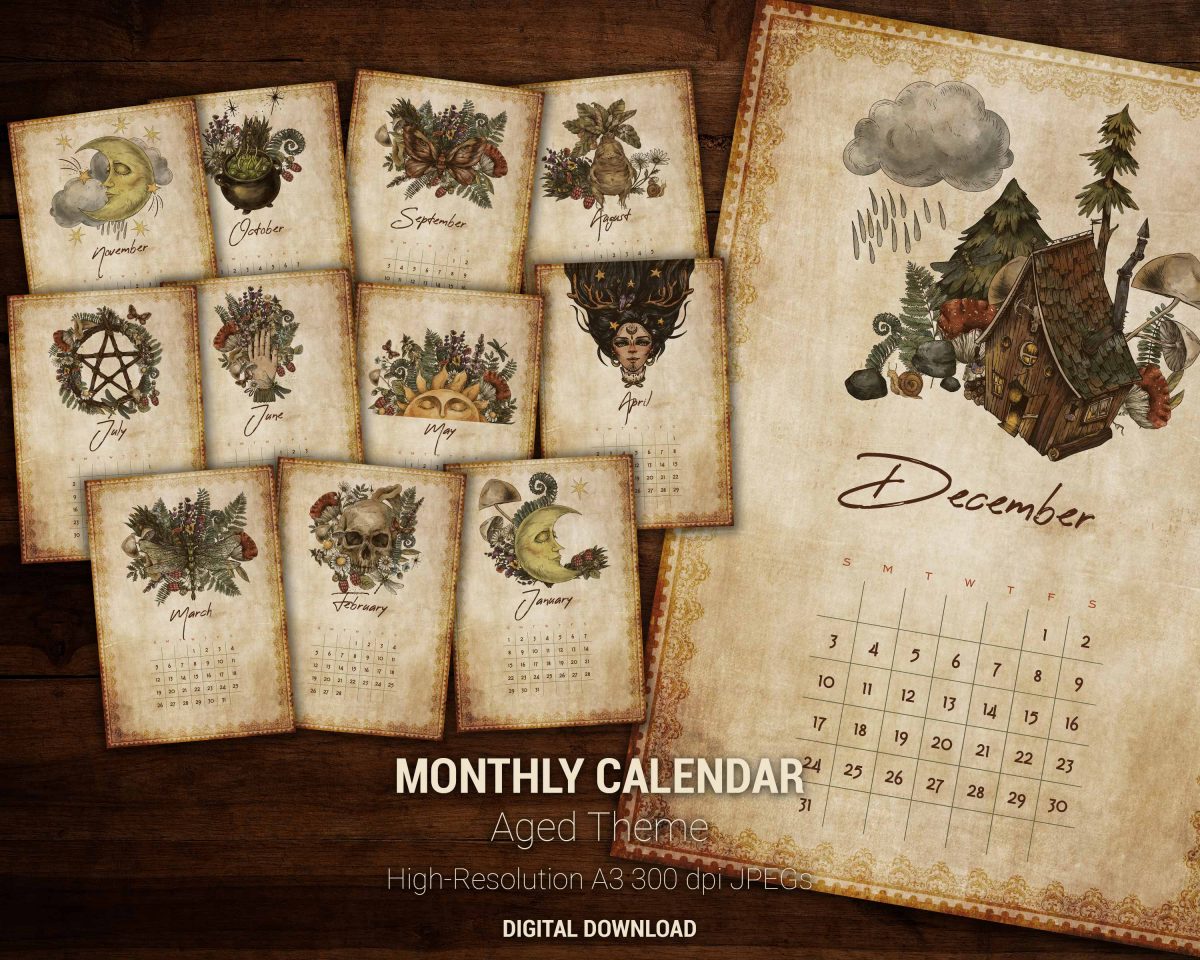 Bohemian 2023 monthly posters digital download