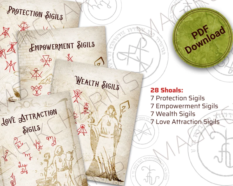 Sigils and Shoals page dividers for your book of shadows
