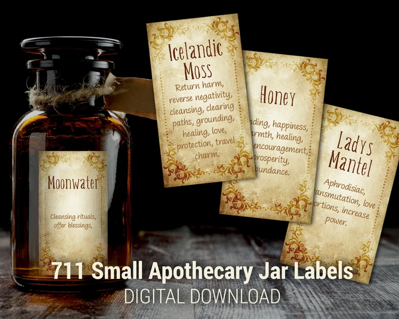 Witchy Apothecary Herb Jar Labels
