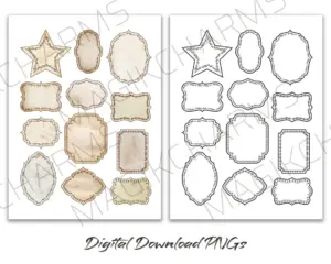 Grunge stickers. Download and print on any kind of sticker paper