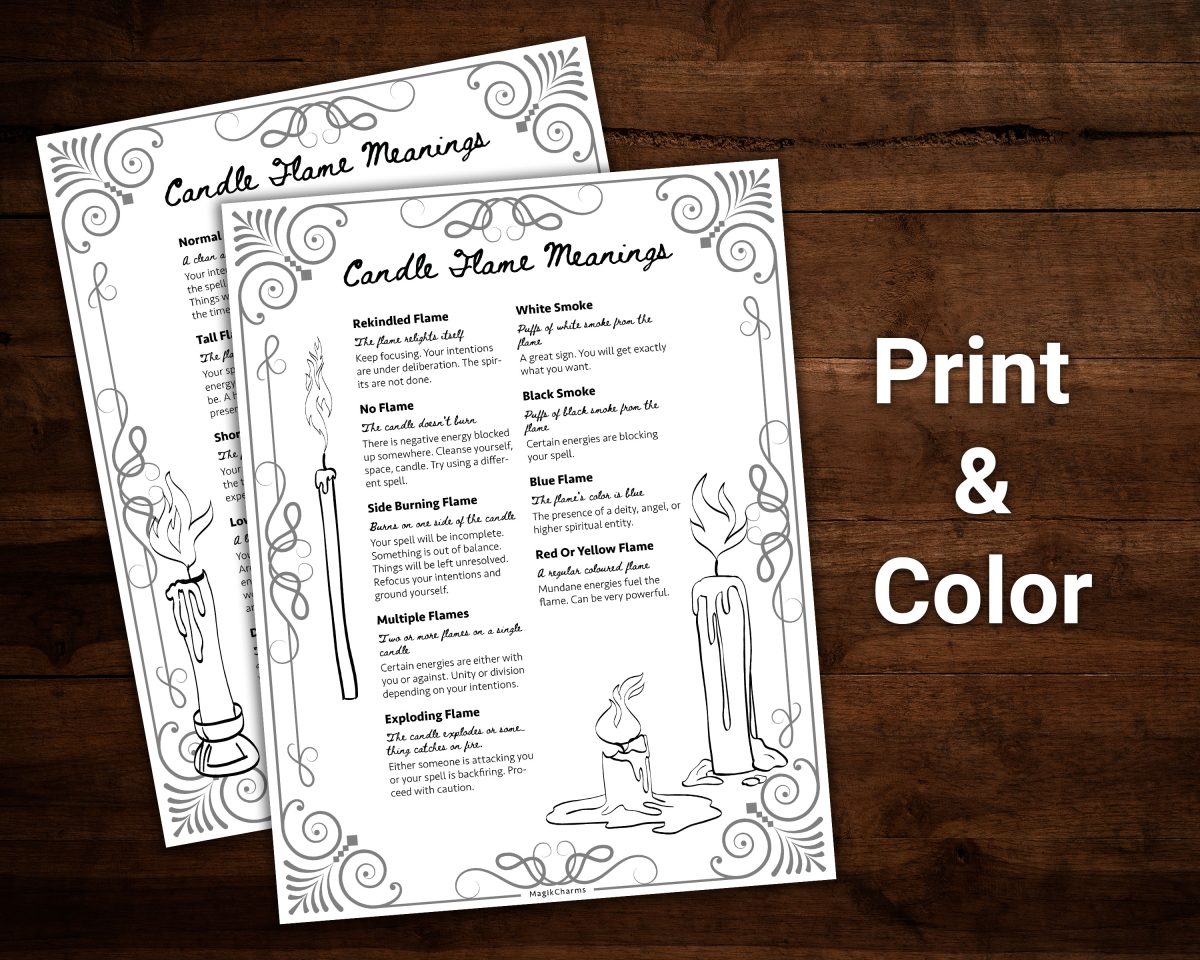 Color in witchcraft pages. Book of shadows
