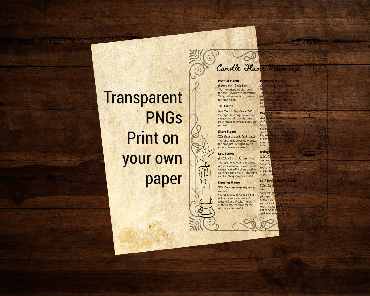 Transparent PNGs let you customize your grimoire and print on your own paper.