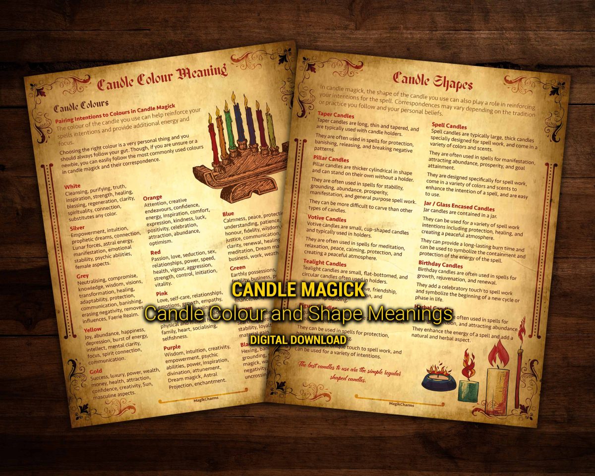 Candle magick candle color meanings and candle shape meanings.