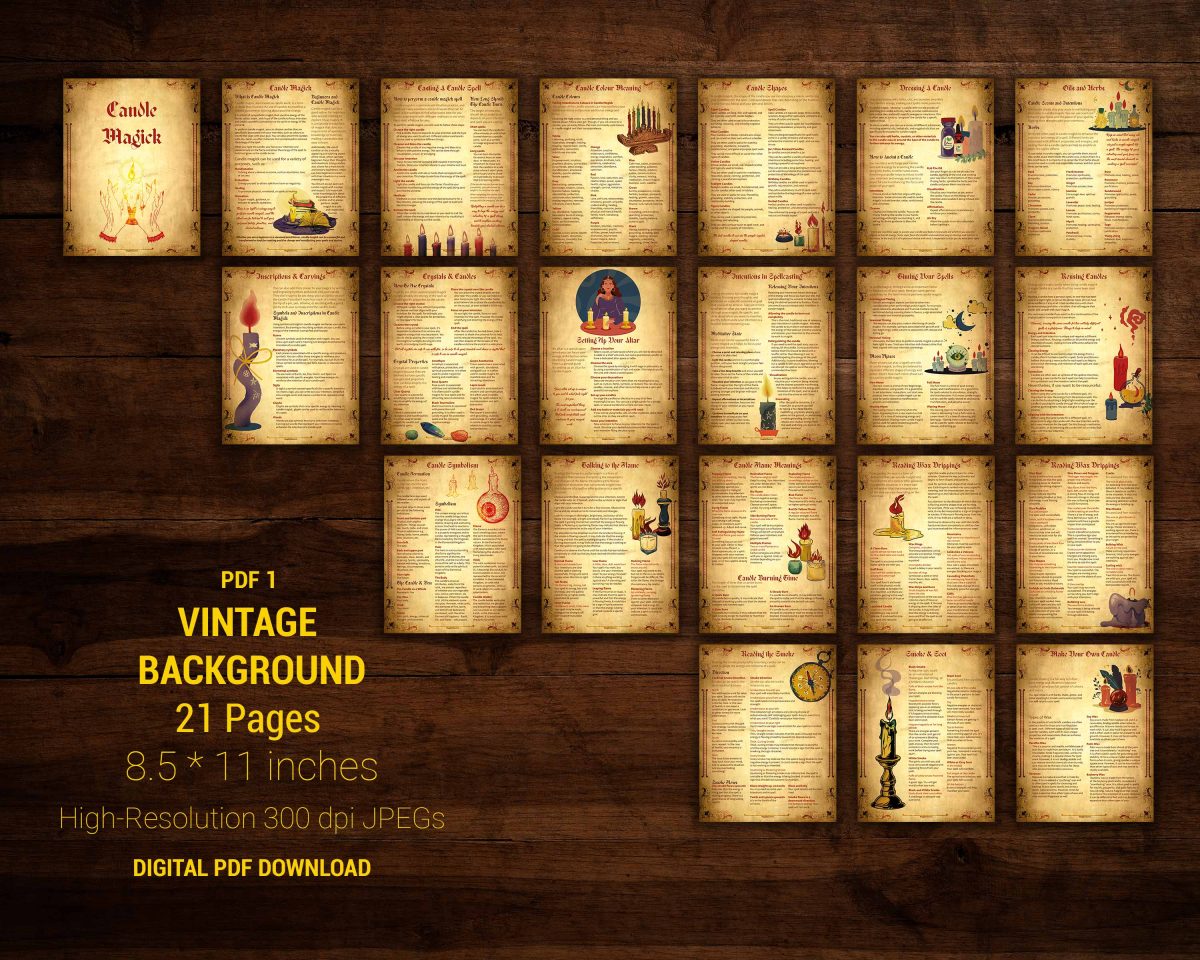 Candle magick divination pack digital download grimoire pages for your book of shadows