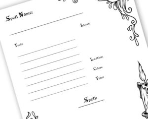 Printable Candle Magick Spell Template