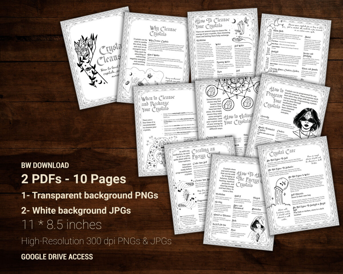 crystal cleansing grimoire pages