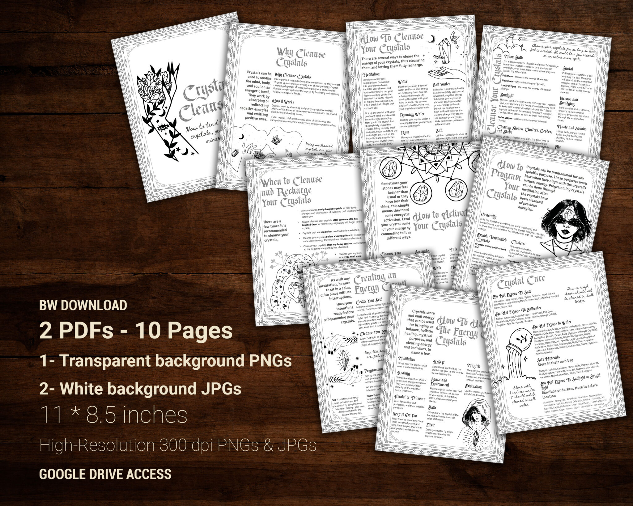 crystal cleansing grimoire pages