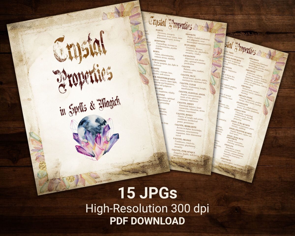 Crystals metaphysical properties booklet.