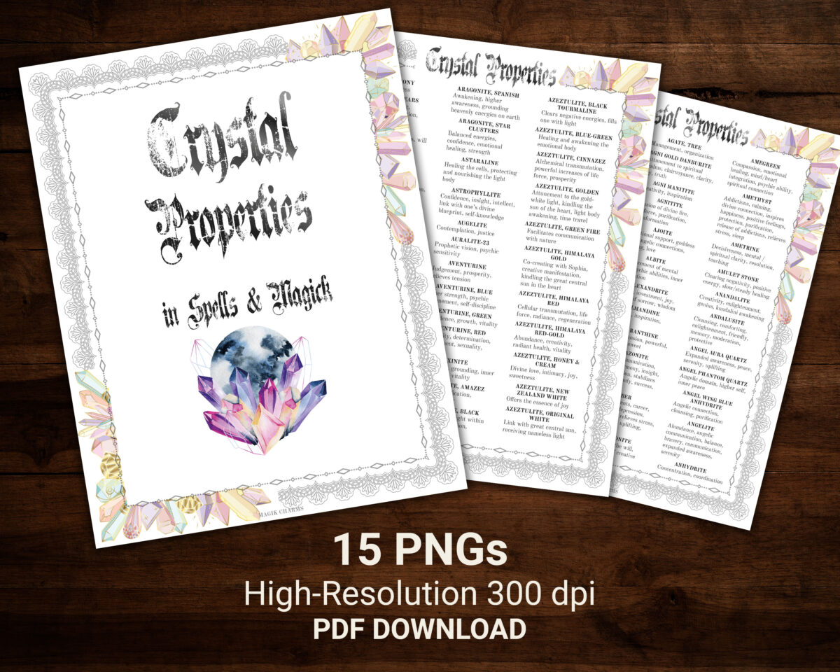 Crystals metaphysical associations grimoire pages