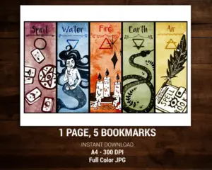 Cute Witchcraft Elements Bookmarks Printable