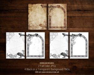 Fairy & Crow printable A4 digital paper