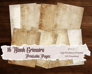 Floral Grimoire Blank Pages,Book Of Shadows Template Pack