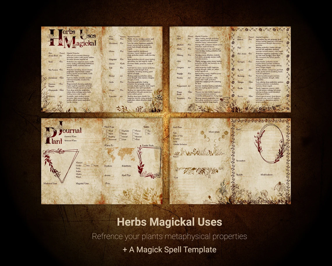 Herbs magickal uses and a gardening magick spell template
