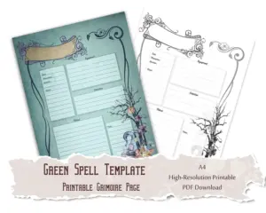 Green magic spell template