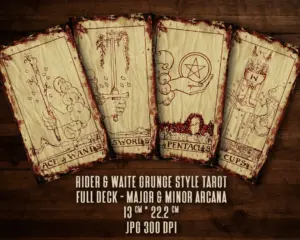 Grunge Tarot Cards Rider & Waite Deck Full Set