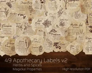 Herb & Spices v2 Apothecary Label Set 49 Printable