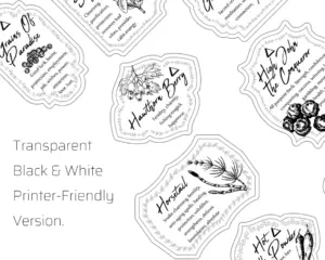 Herb & Spices v5 Apothecary Label Set 57 Printable