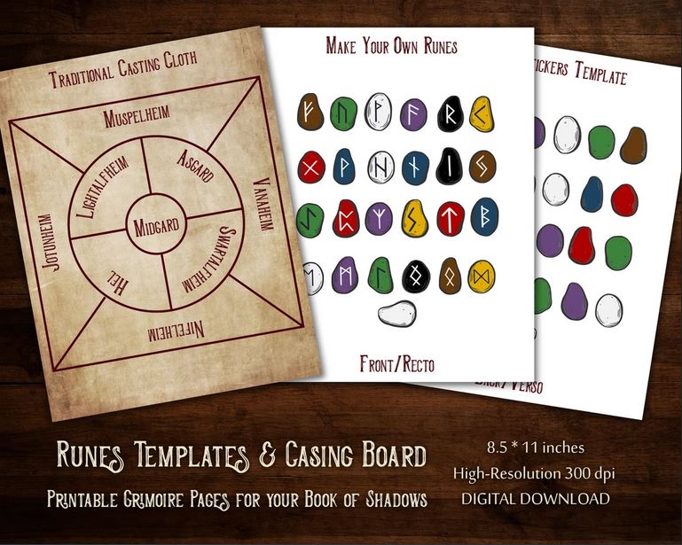 Make-Your-Own-Runes.-Elder-Futhark-Template-Cut-Out-Traditional-Casting-Cloth-with-9-realms-of-Norse-Mythology