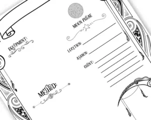 Printer-friendly magick spell template