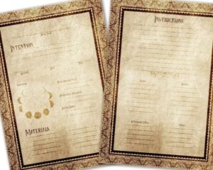 Printable grimoire spell template for long rituals