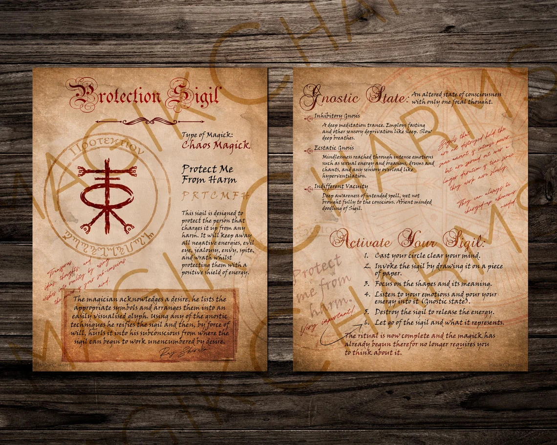Protect Me From Harm Protection Sigil Chaos Magic Printable