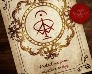 Protect me from negative energy Sigil Chaos Magick Book of Shadow Printable
