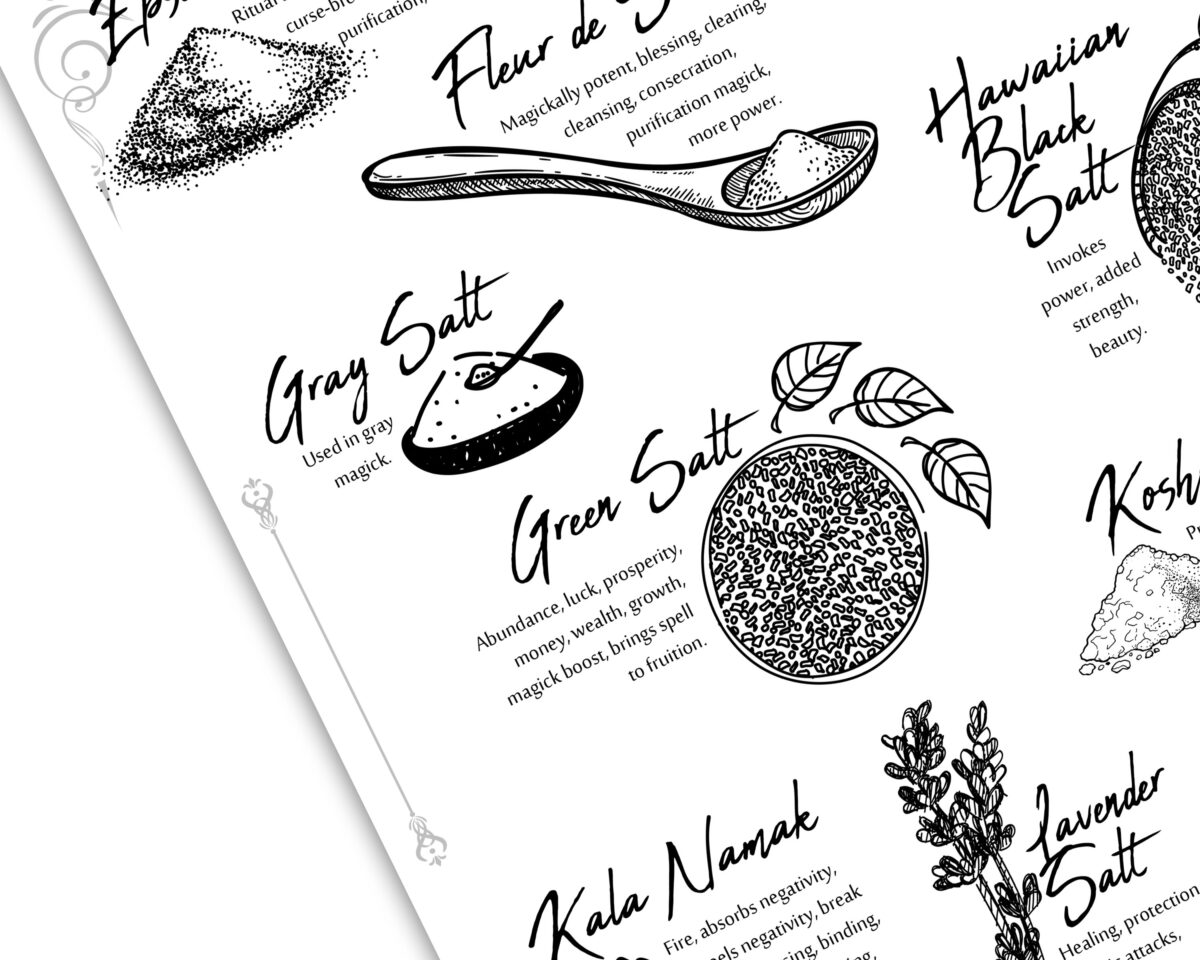 Salts uses in spells and potions black and white grimoire pages