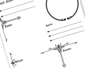 Black and white spell template