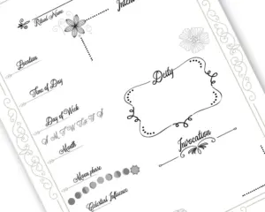 Vintage spell ritual template printer friendly version