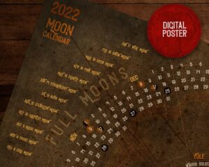 2022 Full Moons Lunar Calendar Digital Poster