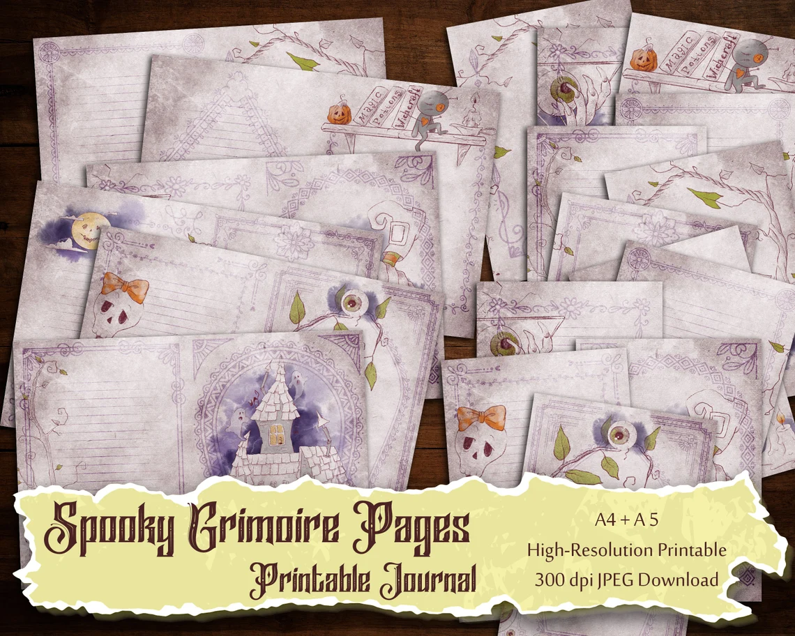Spooky Digital Paper for your Grimoire Pages and Book of Shadows