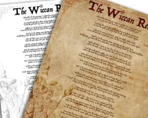 Earth Religion Wiccan Rede page for your book of shadows