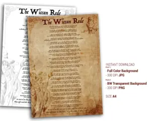 Wiccan Rede A4 Earth Religion Long Version