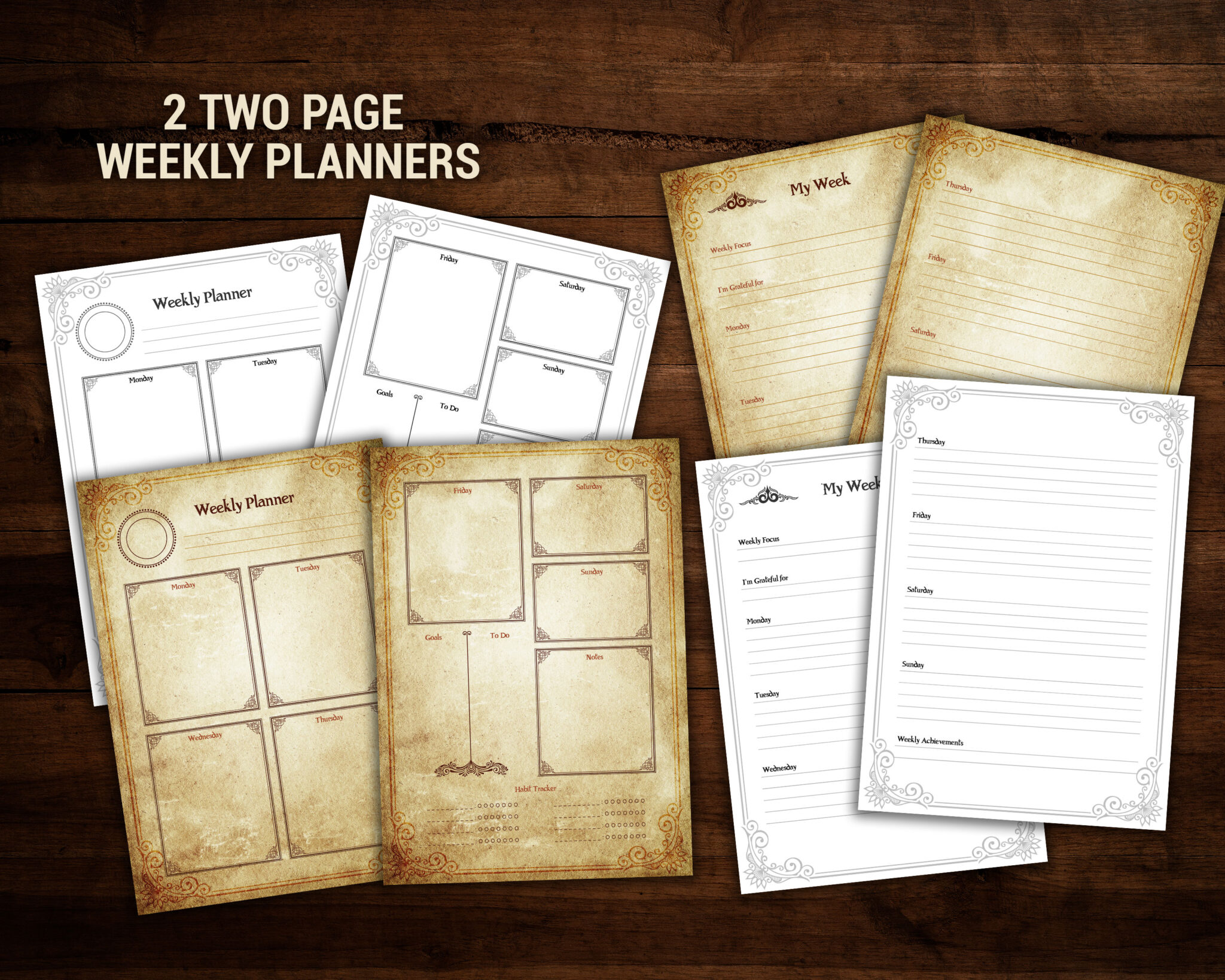 Weekly witch planners and templates