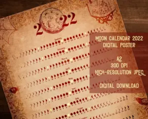 Witchy Moon Chart Lunar Months Calendar 2022